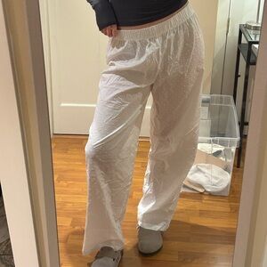 Primark Wide Leg White Textured Lounge Pants